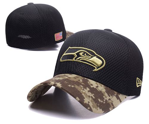 NFL Men's Seattle Seahawks New Era Graphite Salute to Service Sideline 39THIRTY Flex Hat